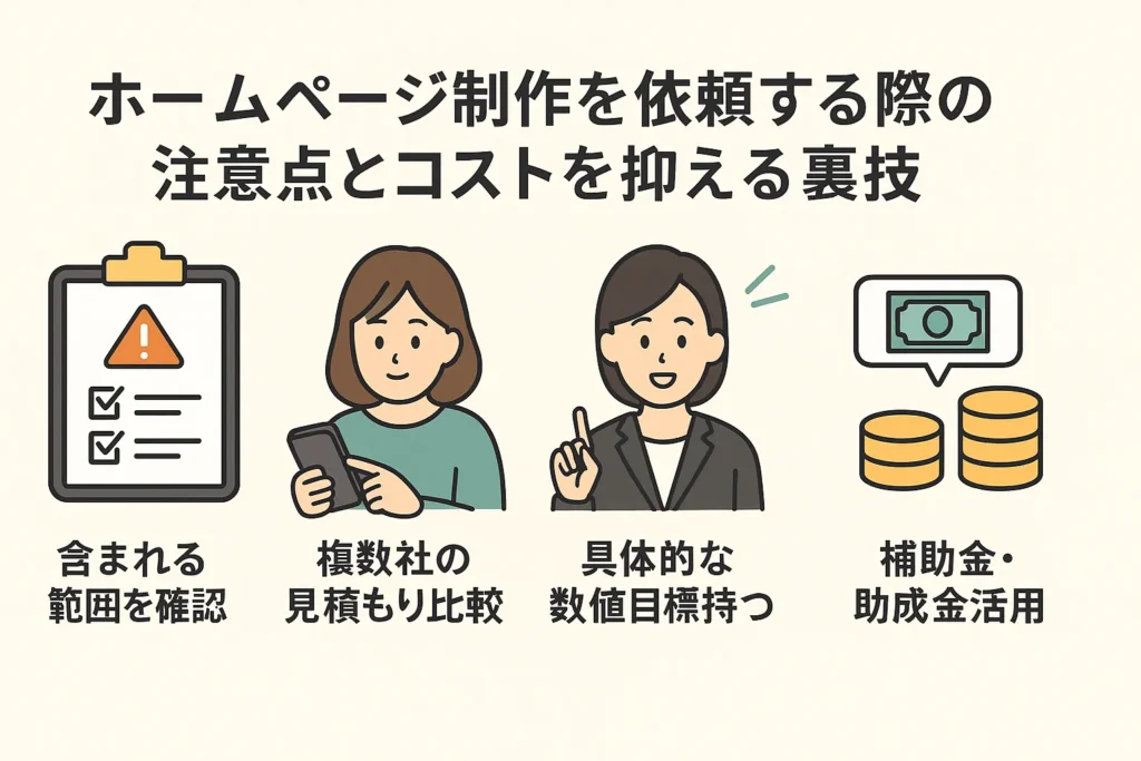 ホームページ制作を依頼する際の注意点とコストを抑える裏技